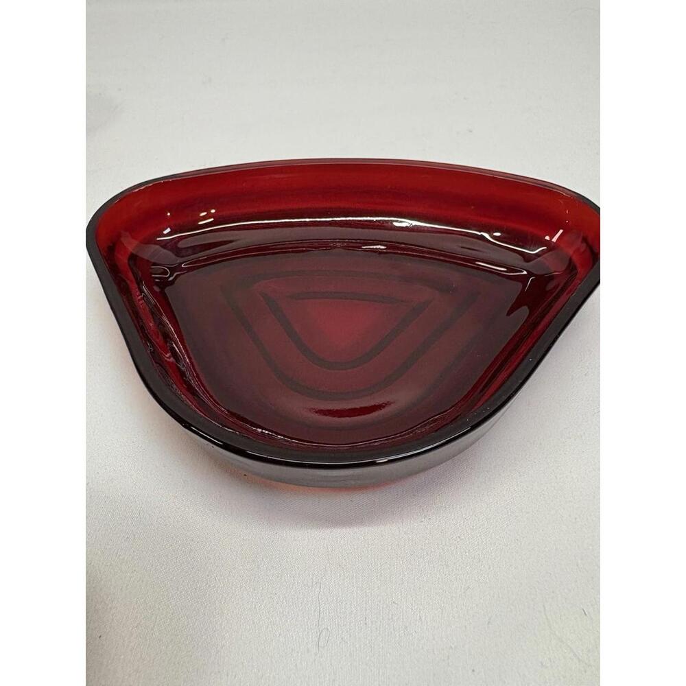 Vintage Anchor Hocking Manhattan Ruby Red Relish Tray Insert Triangular - Picture 2 of 14